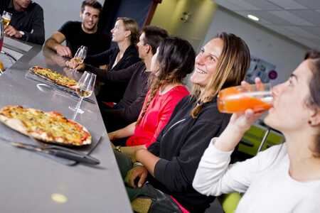 Une pizza sur le pouce à Alp'squash